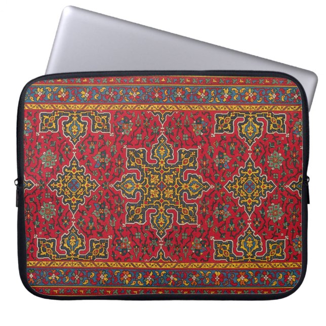 Rood- en goudperzikruik laptop sleeve (Voorkant)