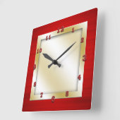 Rood- en goudplein vierkante klok (Hoek)