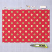 Rood- en goudpokkendots naadloos tissuepapier (Craft)