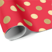 Rood- en goudpokstippen naadloos patroon cadeaupapier (Rol Hoek)