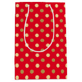 Rood- en goudpokstippen naadloos patroon medium cadeauzakje (Voorkant)