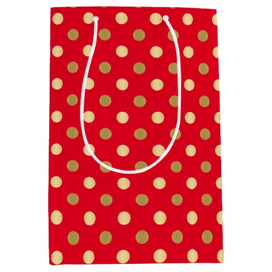 Rood- en goudpokstippen naadloos patroon medium cadeauzakje (Voorkant)