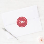 Rood- en goudrendier Prettige feestdagen Gift Stic Ronde Sticker (Envelop)