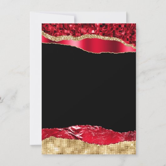 Rood- en goudscheuren zoete zestien bedankkaart (Achterkant)