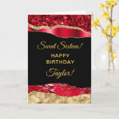 Rood- en goudscheuren zoete zestien kaart (Gele Bloem)