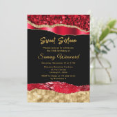 Rood- en goudscheuren zoete zestien kaart (Staand voorkant)