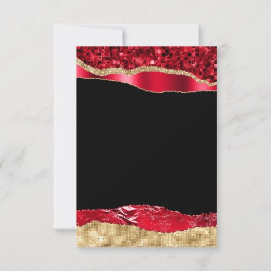 Rood- en goudscheuren zoete zestien RSVP kaartje (Achterkant)