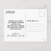 Rood- en goudsneeuwvlokken feestdagenkaart (Achterkant)