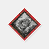 Rood- en goudspelfamilie met kerstmis servet (Hoek)