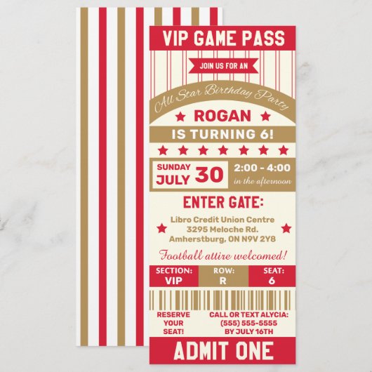 Rood- en goudsportweddenpakket kaart (Voorkant / Achterkant)