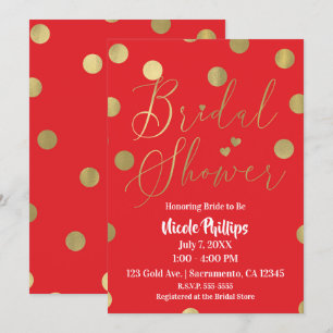 Rood- en goudStippen Modern Glam Vrijgezellenfeest Kaart