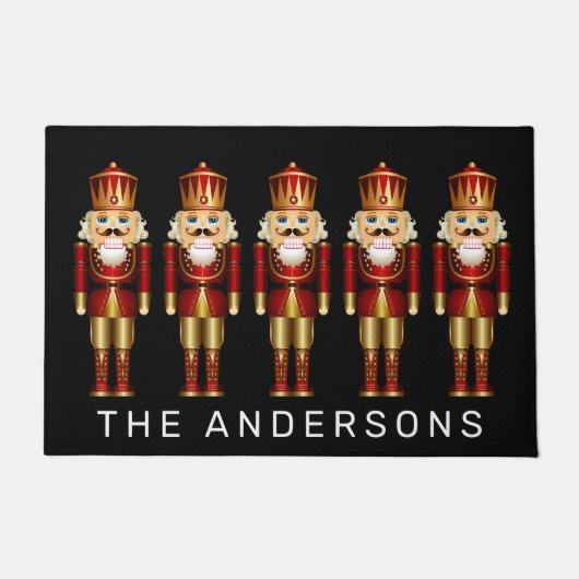 Rood- en goudstofkrakers personaliseren Doormat Deurmat (Voorkant)