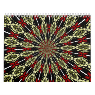 Rood- en goudvenster Kaleidoscoop Kalender