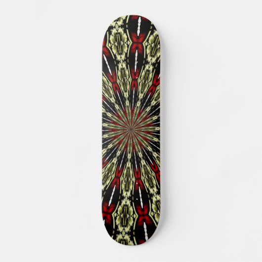 Rood- en goudvenster Kaleidoscoop Persoonlijk Skateboard (Voorkant)