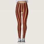 Rood- en goudverticale strepen met strips leggings<br><div class="desc">Leggings.</div>