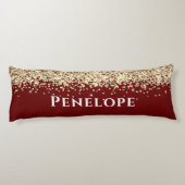 Rood en goudvet Eigen naam Lichaamskussen (Achterkant)