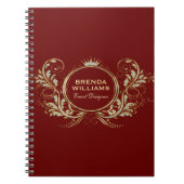 Rood en goudvet Glitter Girly Floral Lijst niet Notitieboek (Voorkant)