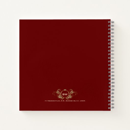 Rood en goudvet Glitter Girly Floral Lijst niet Notitieboek (Achterkant)