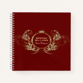 Rood en goudvet Glitter Girly Floral Lijst niet Notitieboek (Voorkant)