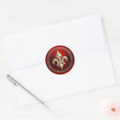 Rood- en goudvleur de Lis Envelope Seal Ronde Sticker (Envelop)