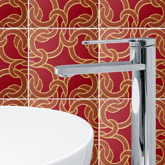 Rood- en goudvormig Keltisch zonder naadloze patro Tegeltje