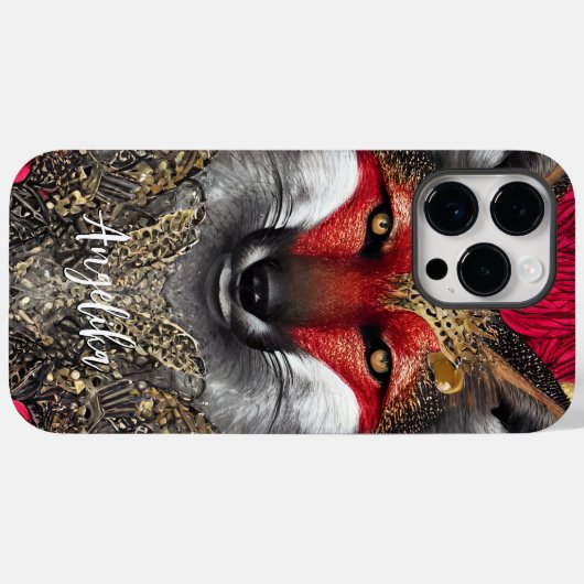  rood- en goudvosontwerp Case-Mate iPhone case (Achterkant (horizontaal))