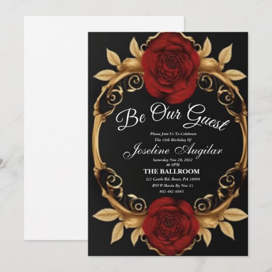 Rood en goudzoet 16 kaart (Voorkant / Achterkant)