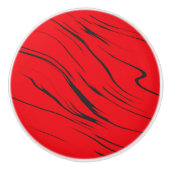 Rood en Grijs abstract Keramische Knop (Voorkant)