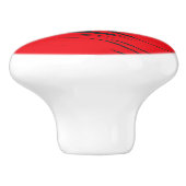 Rood en Grijs abstract Keramische Knop (Zijkant)