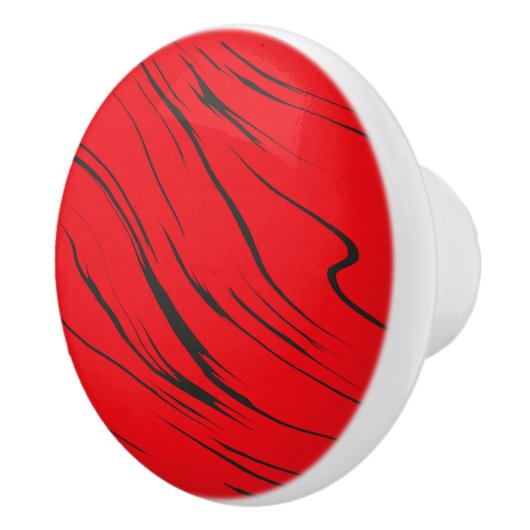 Rood en Grijs abstract Keramische Knop (Rechts)