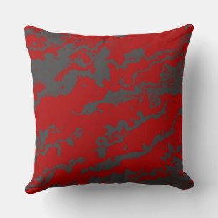 Rood en Grijs abstract Kussen