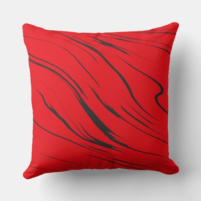 Rood en Grijs abstract Kussen (Achterkant)