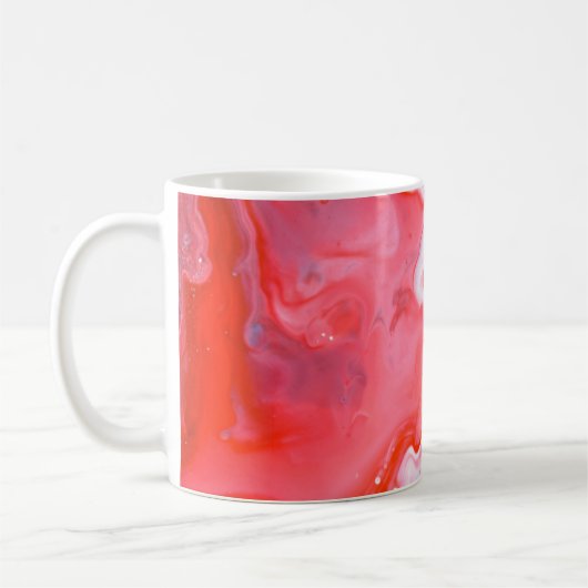 Rood en grijs abstract schilderij koffiemok (Links)