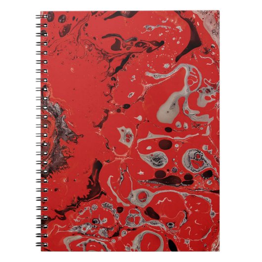 Rood en grijs abstract schilderij notitieboek (Voorkant)