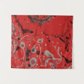 Rood en grijs abstract schilderij wandkleed (Voorkant (horizontaal))