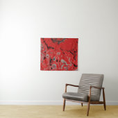 Rood en grijs abstract schilderij wandkleed (In Situ (horizontaal))