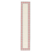 Rood en grijs boerderijstijl kariert medium tafelloper (Voorkant)