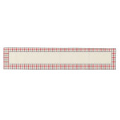 Rood en grijs boerderijstijl kariert medium tafelloper (Horizontaal)