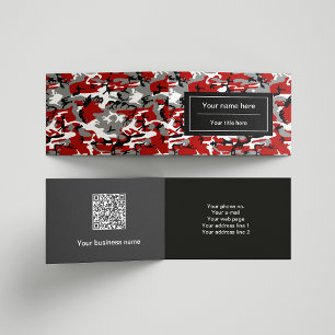 Rood en grijs camo, camouflage, militair, leger visitekaartje