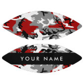 Rood en grijs Camouflage Jouw naam Personaliseren American Football (Panelen)