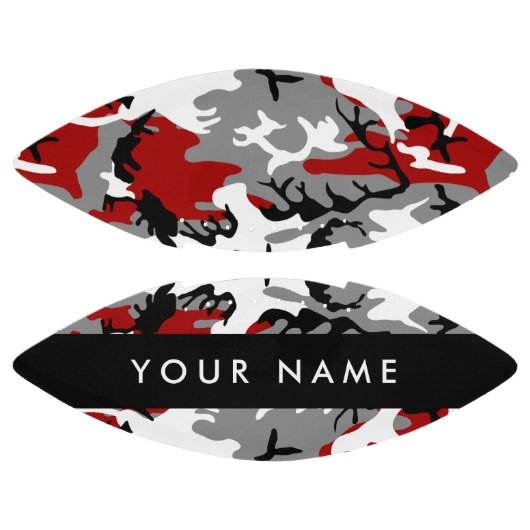 Rood en grijs Camouflage Jouw naam Personaliseren American Football (Panelen)