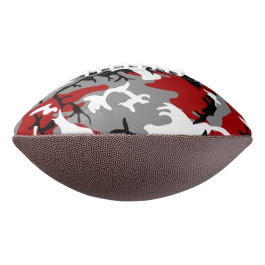 Rood en grijs Camouflage Jouw naam Personaliseren American Football (Gedraaid 90)