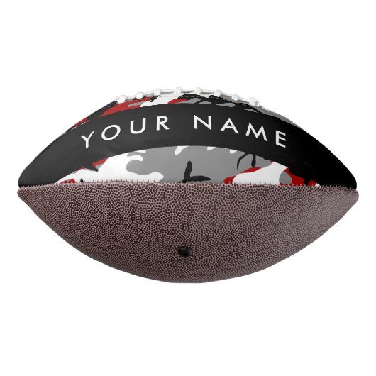Rood en grijs Camouflage Jouw naam Personaliseren American Football (Gedraaid 270)