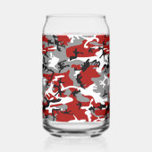 Rood en grijs Camouflage Jouw naam Personaliseren Blikvorm Glas (Achterkant)