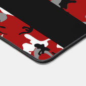 Rood en grijs Camouflage Jouw naam Personaliseren Bureaumat (Hoek)