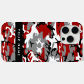 Rood en grijs Camouflage Jouw naam Personaliseren Case-Mate iPhone Case (Achterkant (horizontaal))