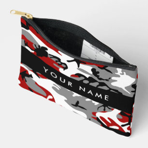Rood en grijs Camouflage Jouw naam Personaliseren Etui