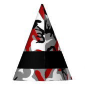 Rood en grijs Camouflage Jouw naam Personaliseren Feesthoedjes (Achterkant)