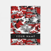 Rood en grijs Camouflage Jouw naam Personaliseren Fleece Deken (Voorkant)