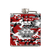 Rood en grijs Camouflage Jouw naam Personaliseren Heupfles (Achterkant)